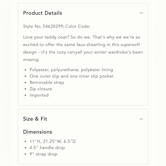 Anthropologie White and Brown Haley Sherpa Women’s Tote Bag - Picture 9 of 10